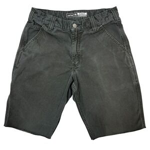Carhartt Cutoff Dad Shorts Mens 30" Peat Green Stretch Rugged Canvas Relaxed Fit